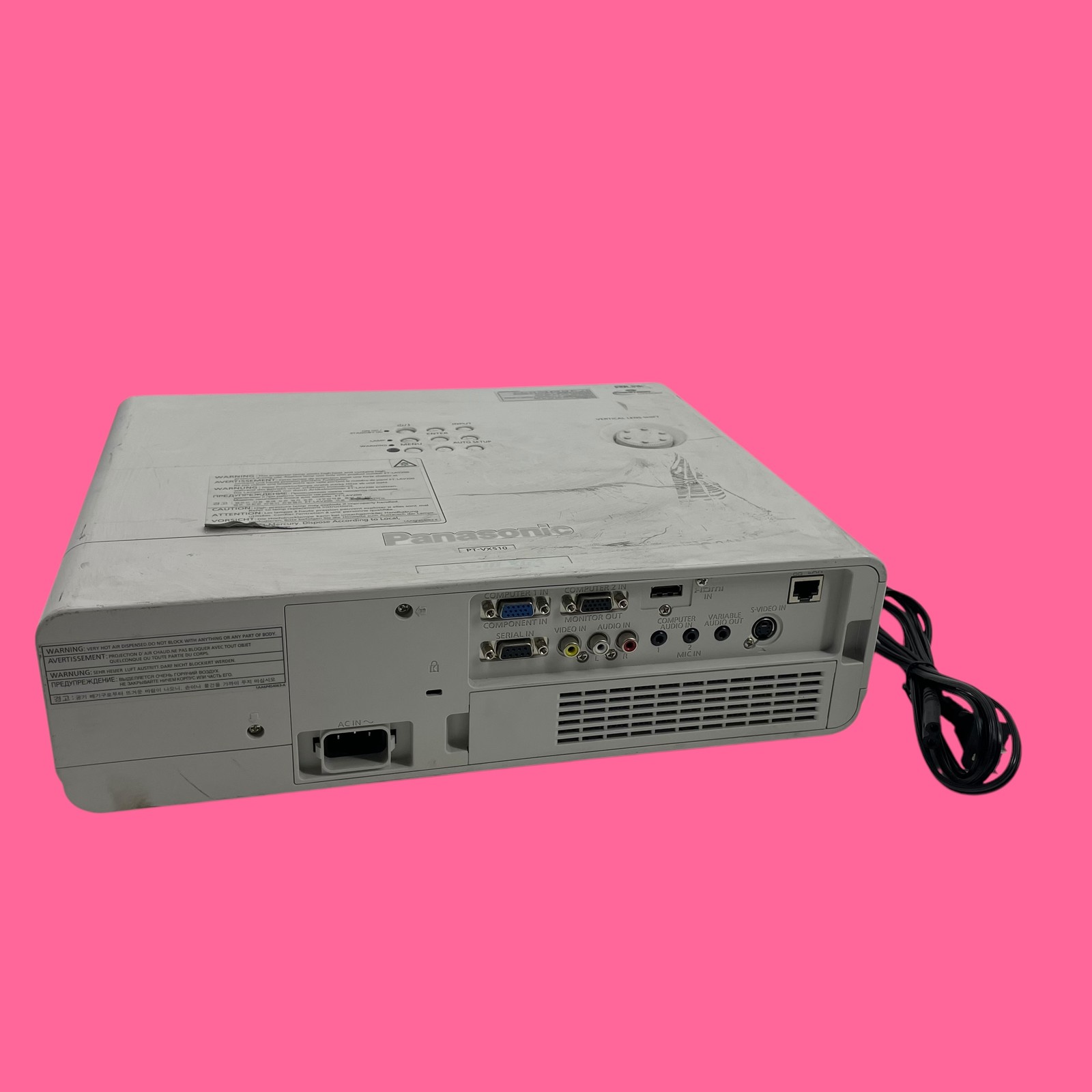 Panasonic VX510 XGA PT-VX510U XGA Projector Lamp Hours 4232 #U0973 (AR)