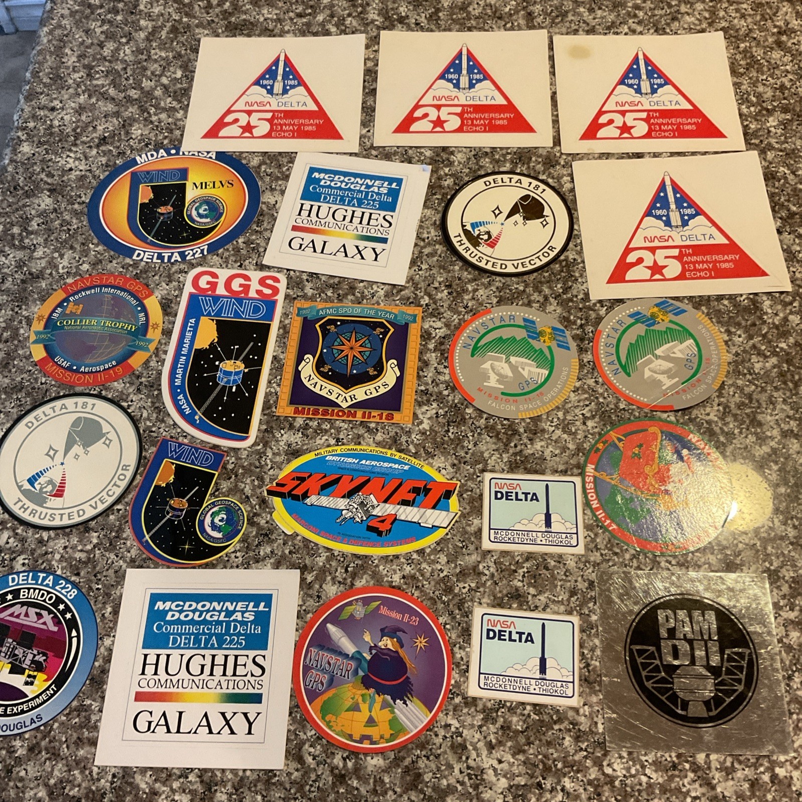Lot Of 22 VTG. NASA Space Shuttle Missions Vinyl StickersSpace Collectibles