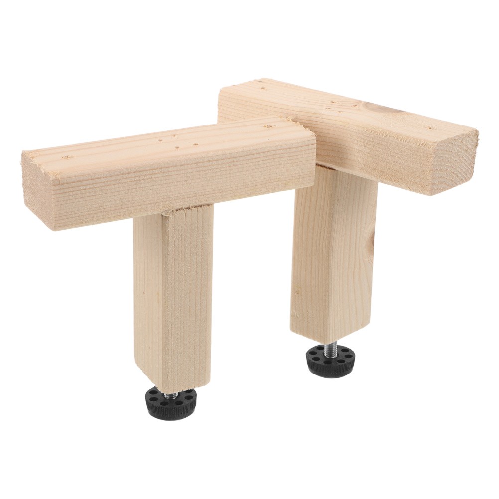 2pcs Adjustable Height Bed Support Legs: Wooden Legs for Bed Frame/Center Slat,