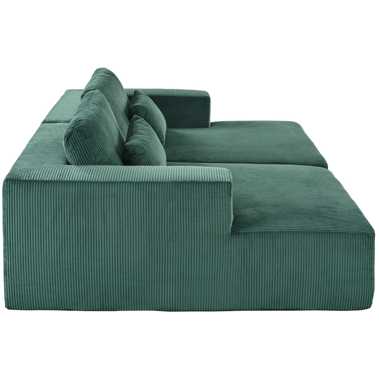 U_Style Corduroy Double Sofa Bed with 2 Pillows, Perfect for Living Rooms, Apar