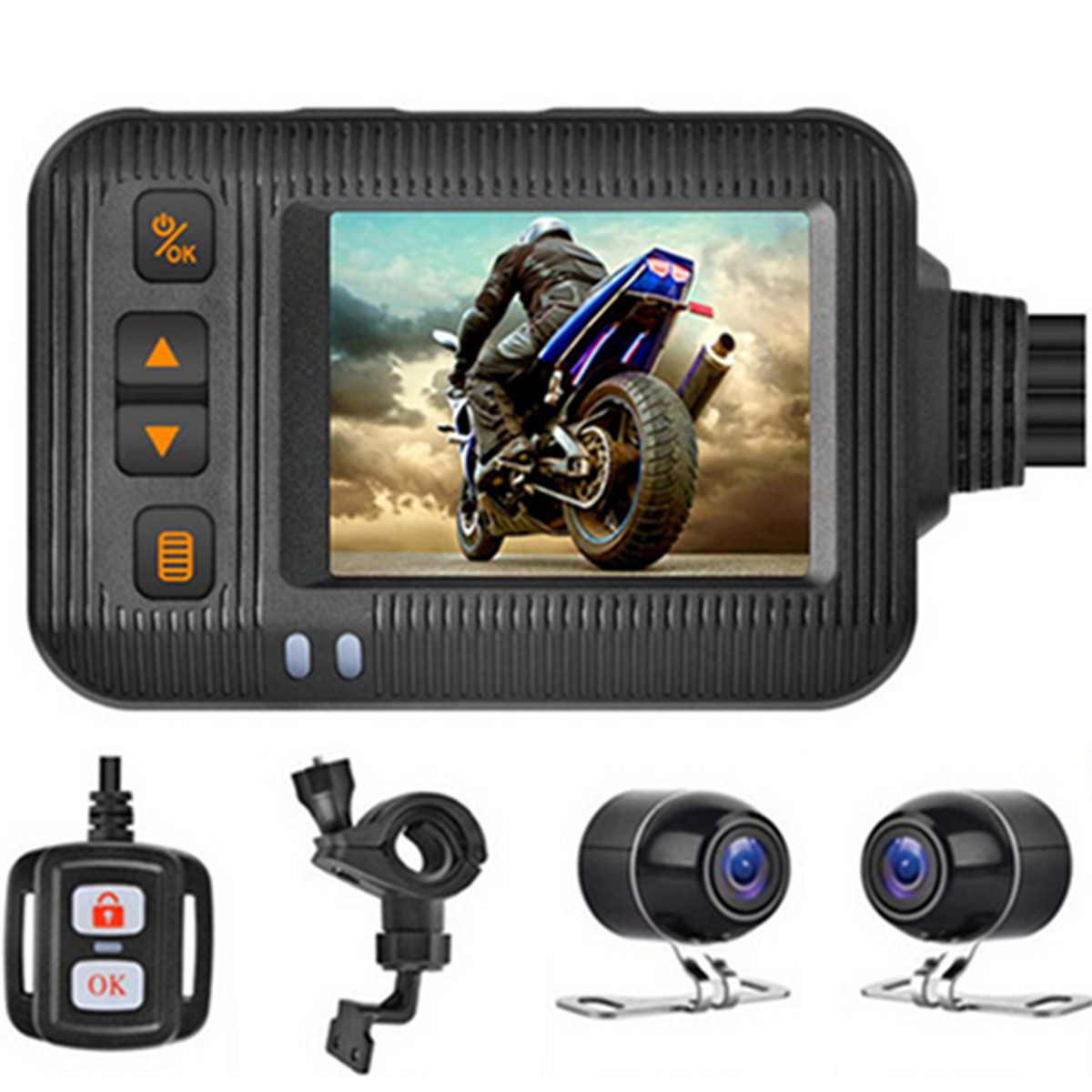 Motorcycle Dash Cam DVR Video Recorder Loop Recording Camera 1080P Night Vision