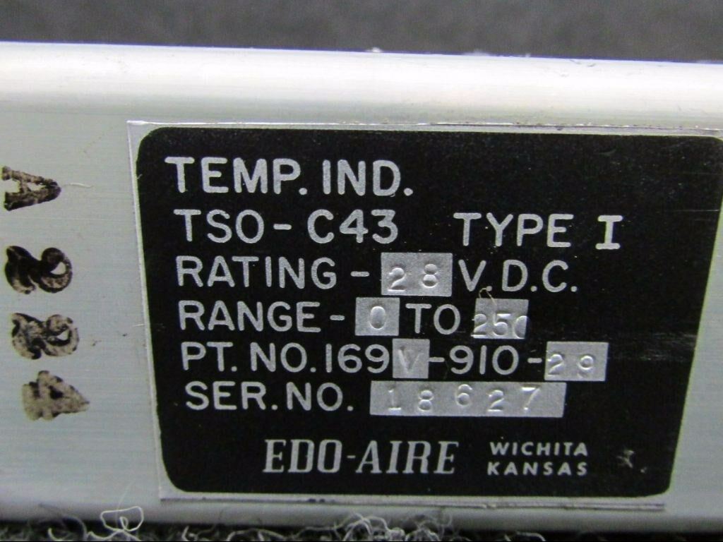 169V-910-29 Edo-Aire Oil Temp Gauge (Volts: 28) (SA)
