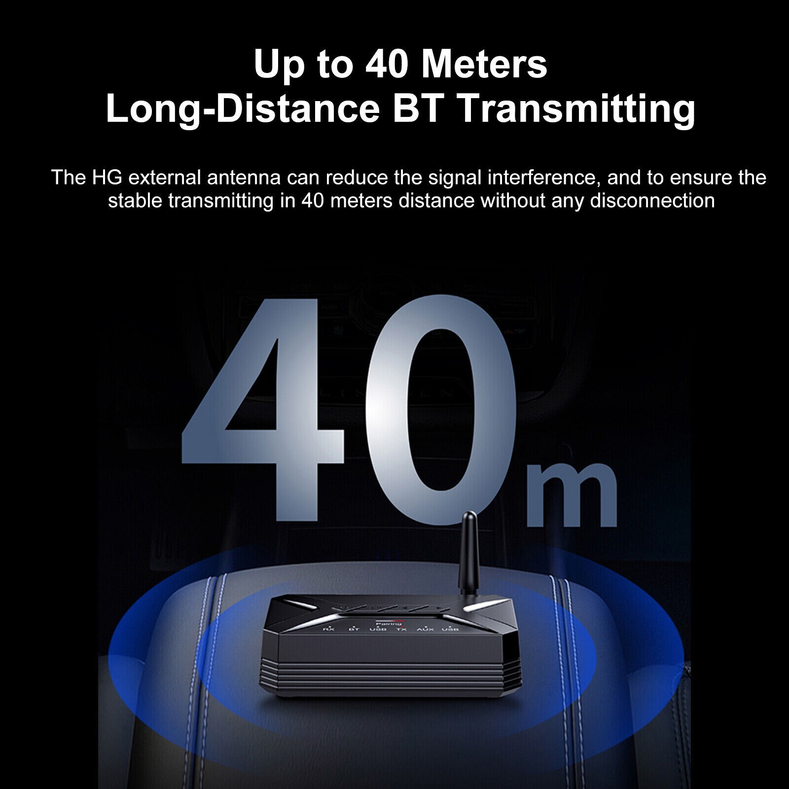 Portable Wireless Bluetooth Transceiver Long Range Bluetooth 5.0 Audio Adapter