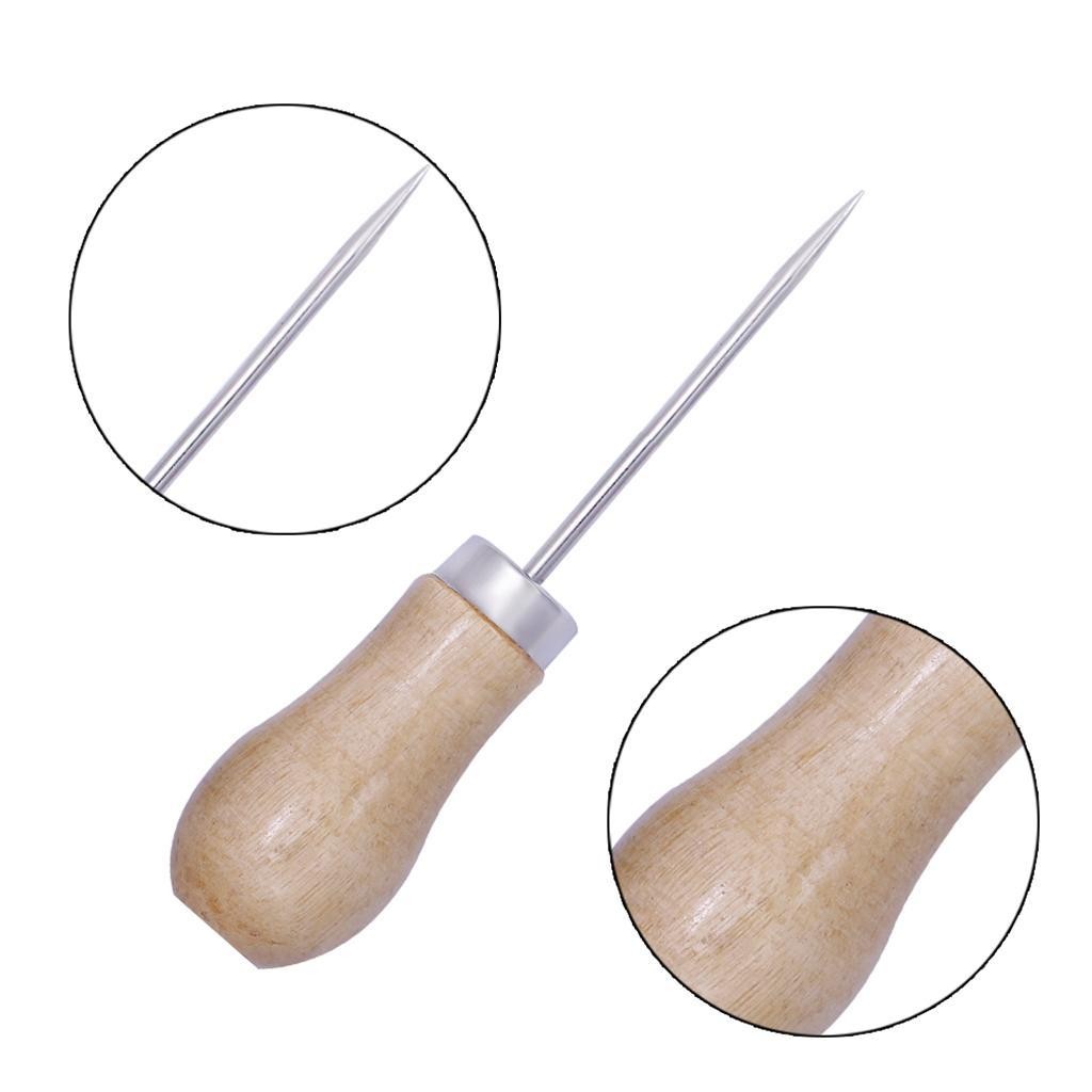 3pcs Punching with Wood Handle Excellent Tool for Sewing Or