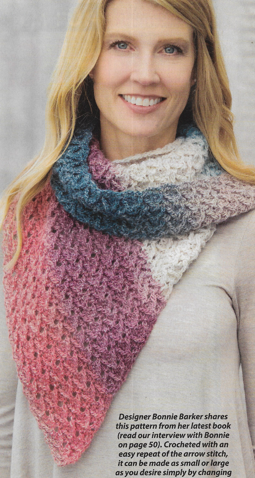 Lady's Arrow Asymmetrical Scarf crochet pattern instructions