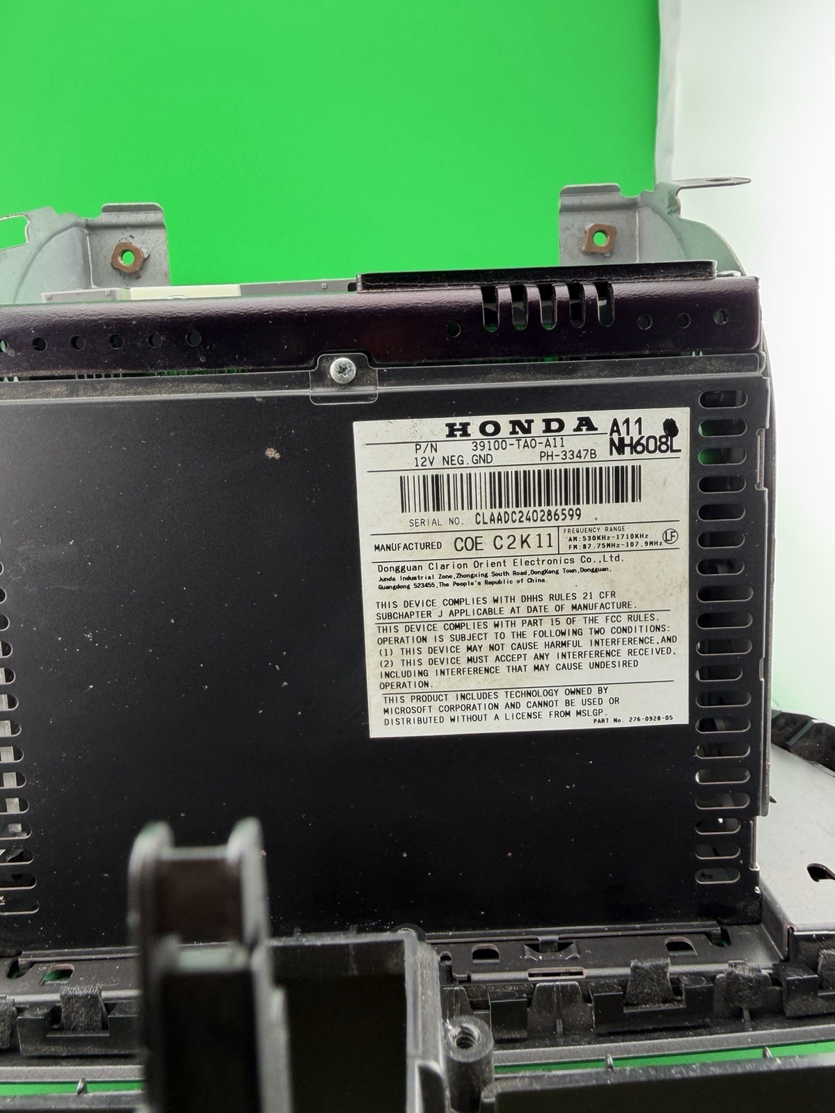 2010-2012 Honda Accord Radio Stereo Cd Player Control 39100-TA0-A11