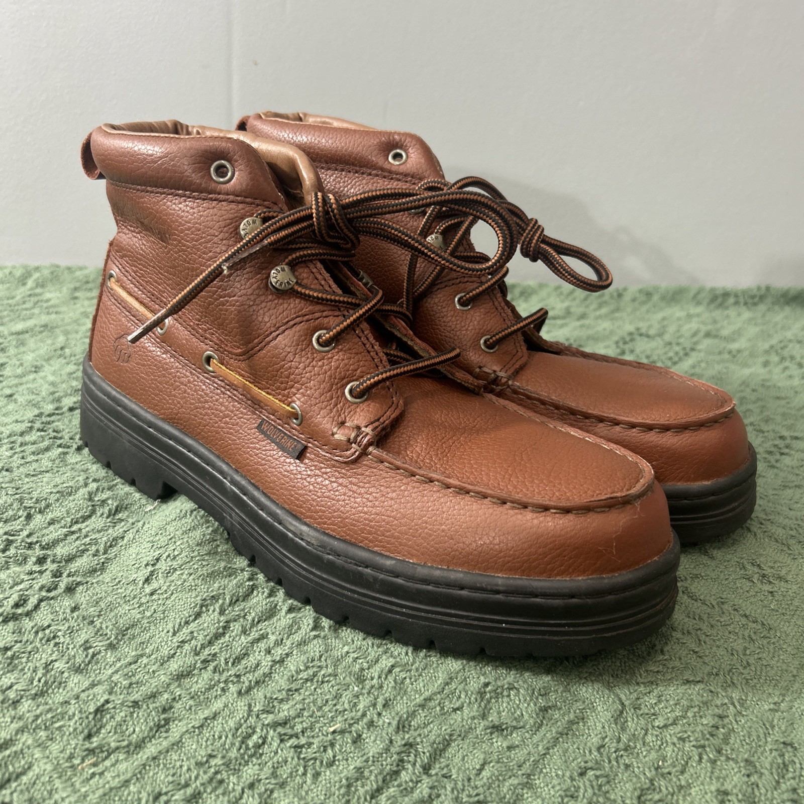 Wolverine Moc Toe 5" Steel Toe Handsewn Chukka Brown Boots Size 10EW W08404