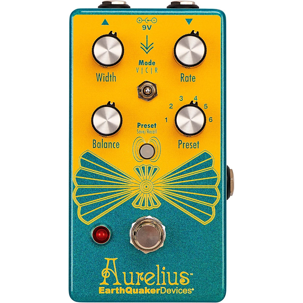 EarthQuaker Devices Aurelius Tri-Voice Chorus Pedal Sparkly Teal/Golden Yellow