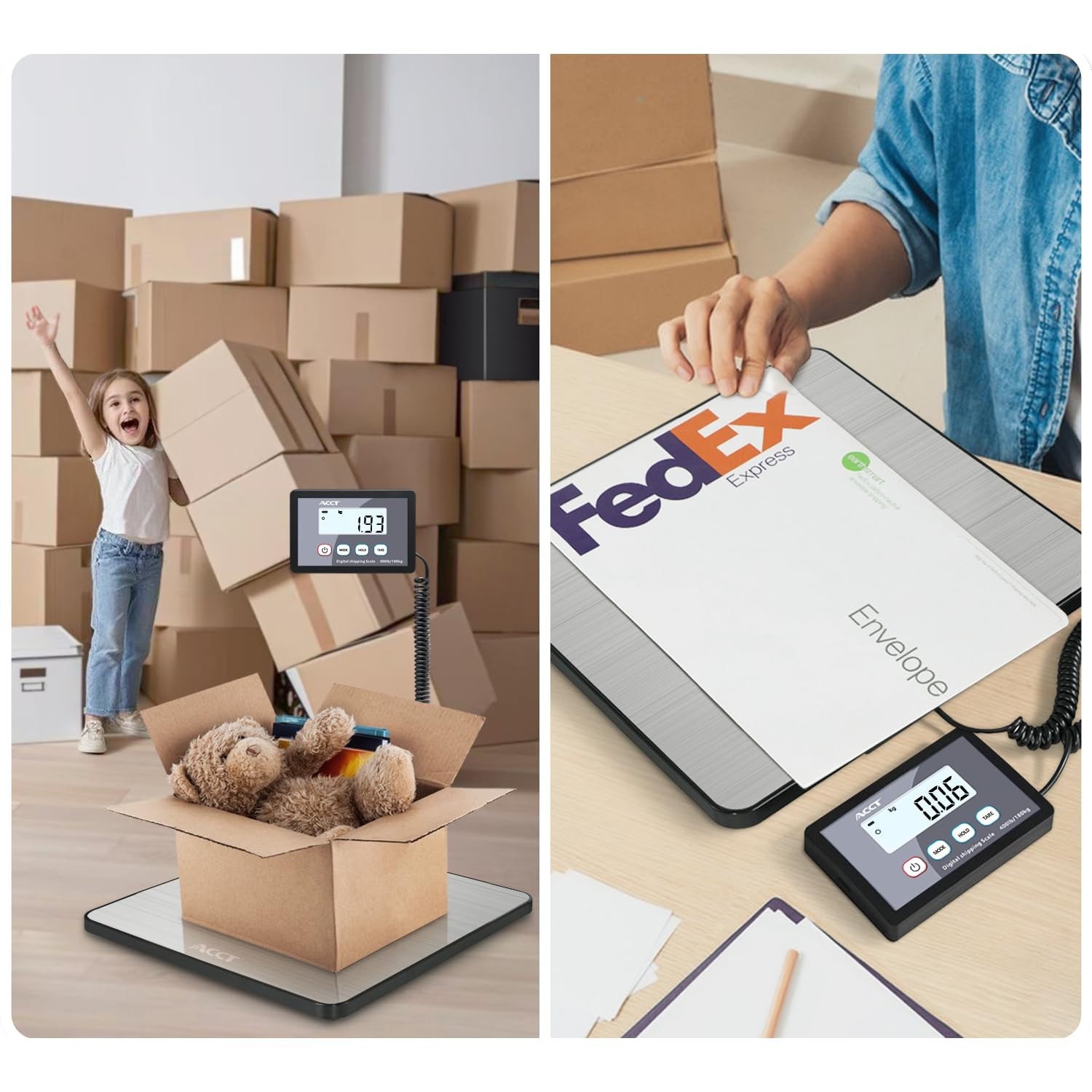 Shipping Scale, 400 lb / 1 oz Postal Scale | Digital postal scale with hold/a...