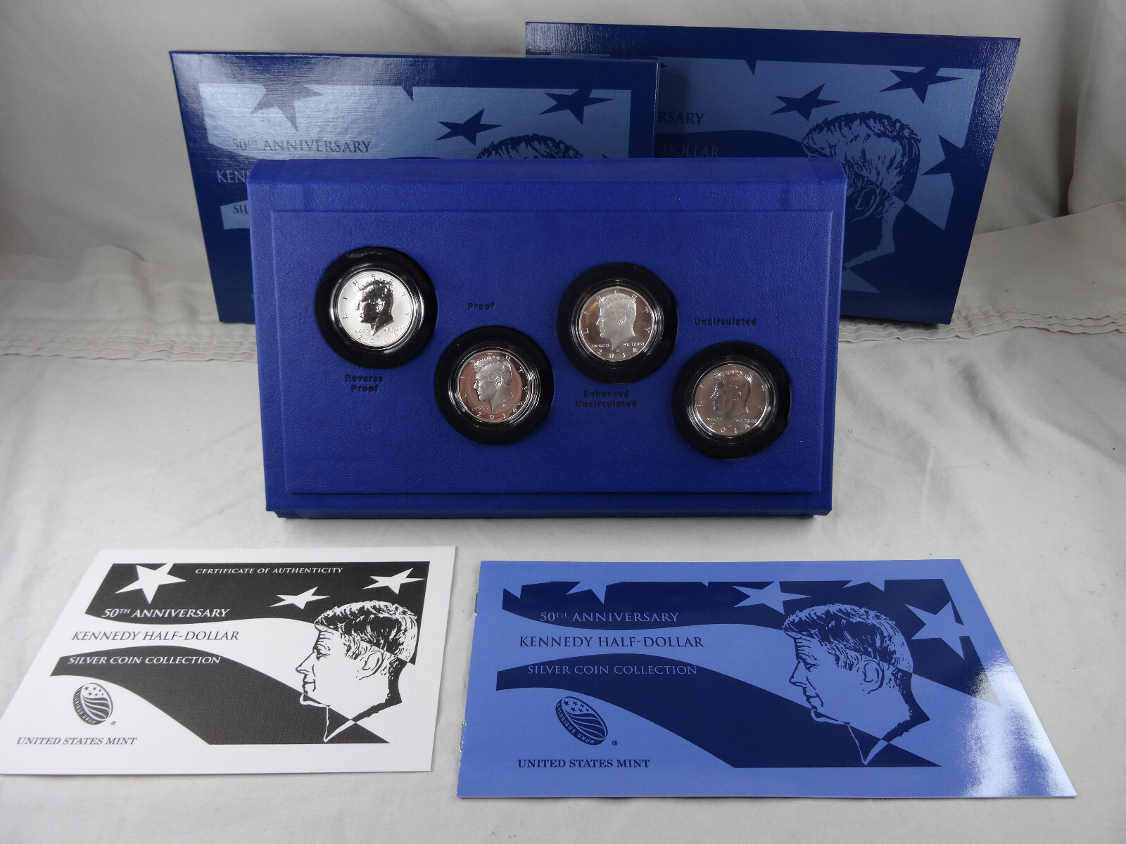 2014 Kennedy Half Dollar Silver 4 Coin Set 50th Anniversary US Mint OGP COA