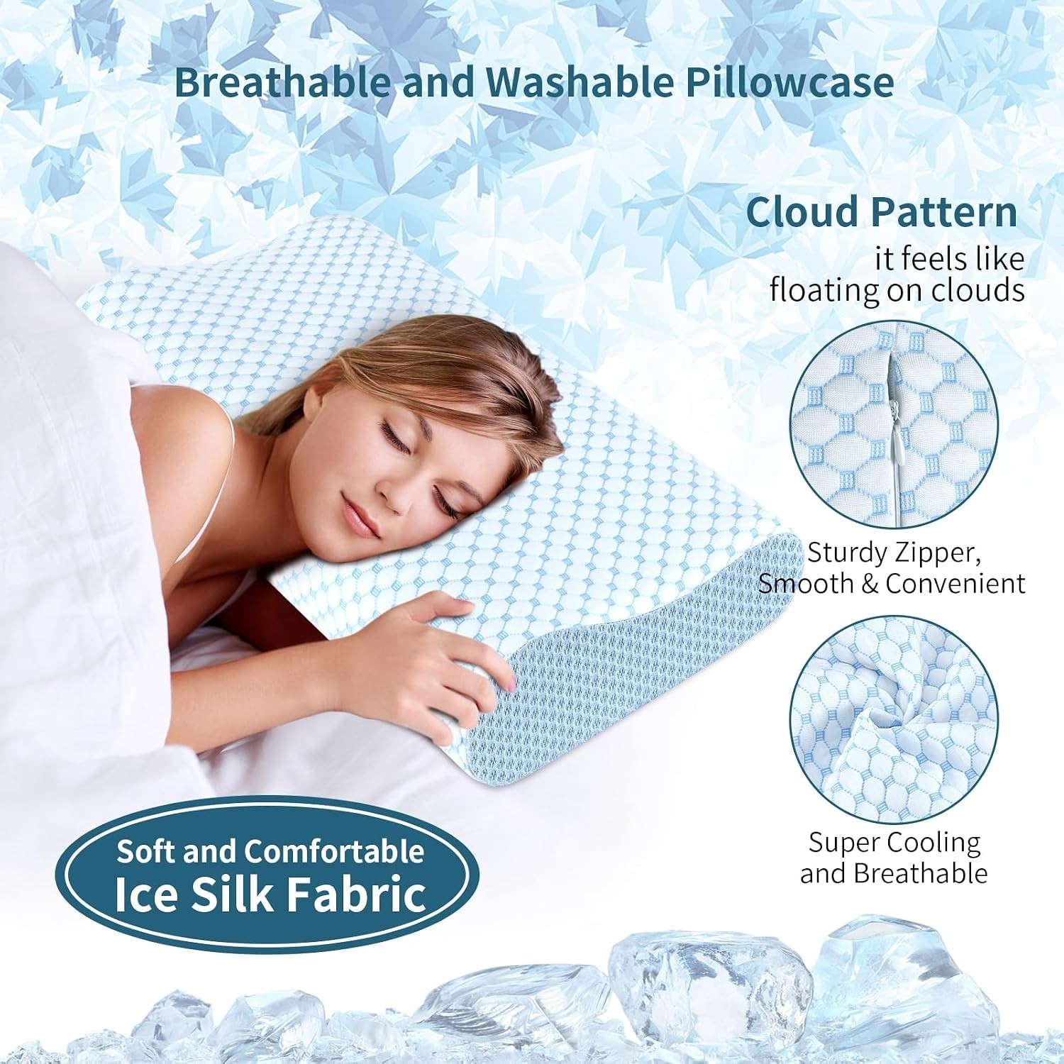 Breathable Adjustable Neck Pillow - Memory Foam Support for All Sleep Styles