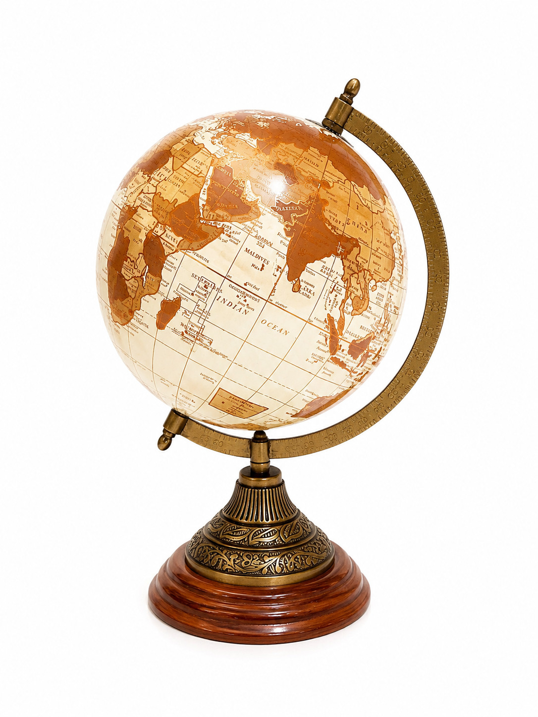 13" Antique Brass Nautical World Globe Vintage Tabletop Office Home Decor Gift