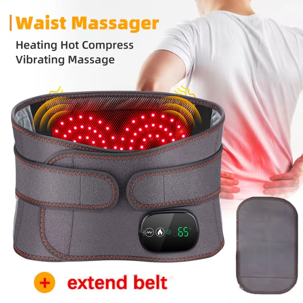 Electric Massage Belt with Infrared Heated Vibration Massager Back Waist Support