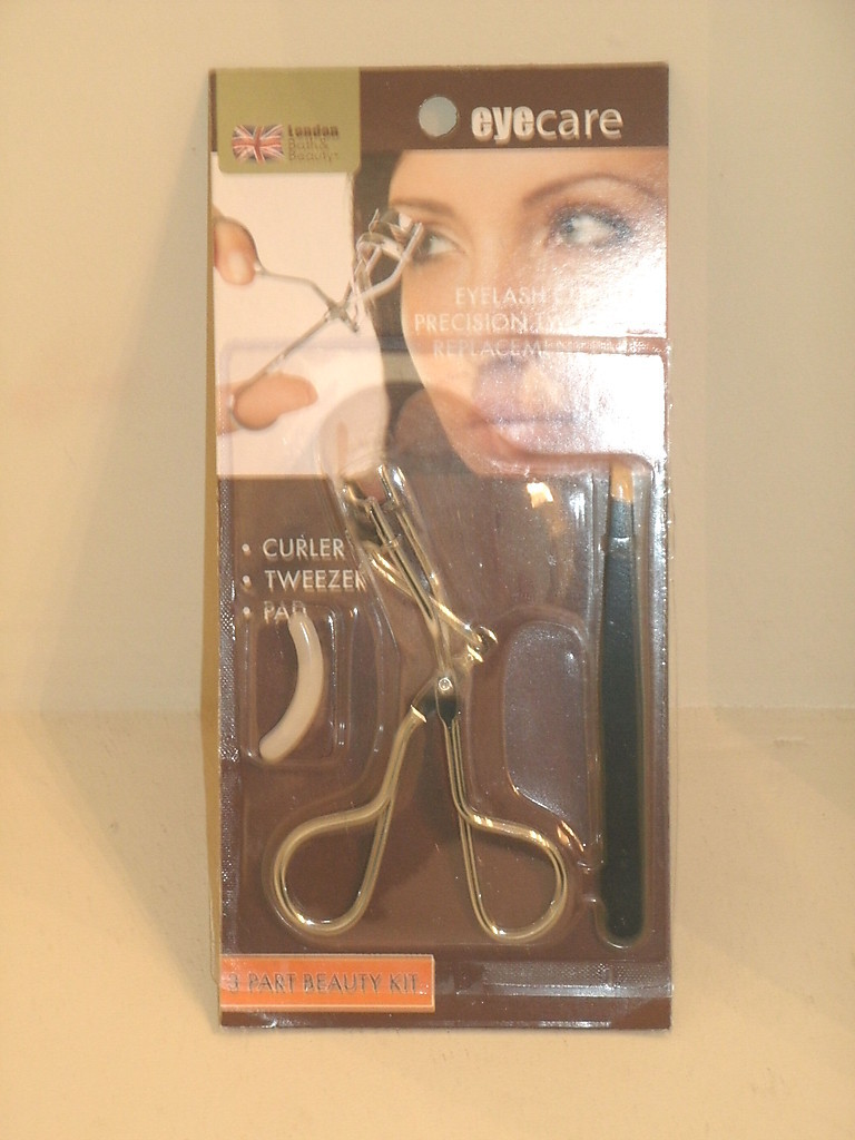 London Bath & Beauty EyeCare Eyelash CURLER Precision TWEEZER PAD Set Kit New