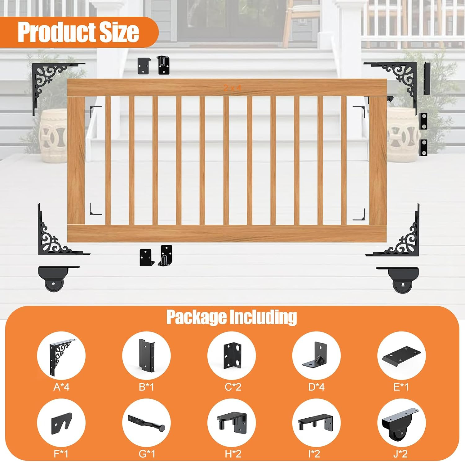 Sliding Gate Kit Decorative Rolling Gate Hardware Kit Heavy Duty for Smooth Quie