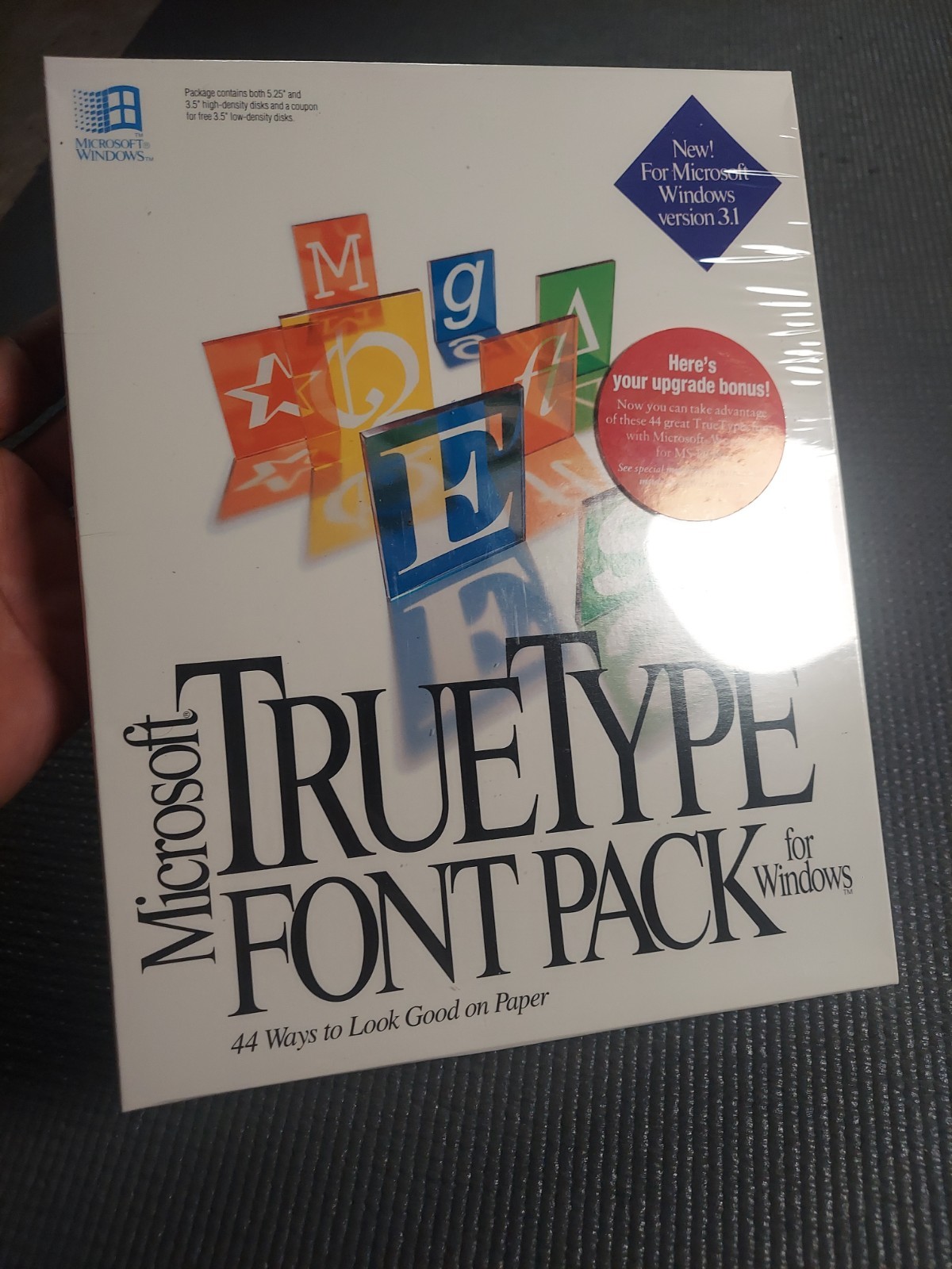 Microsoft TrueType Font Pack for Windows 44 Fonts Sealed New