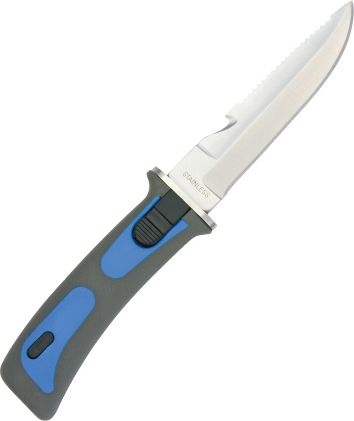 Divers Fixed Knife 4.62" 420J2 Steel Sawback/Cutter Blade Rubberized Handle