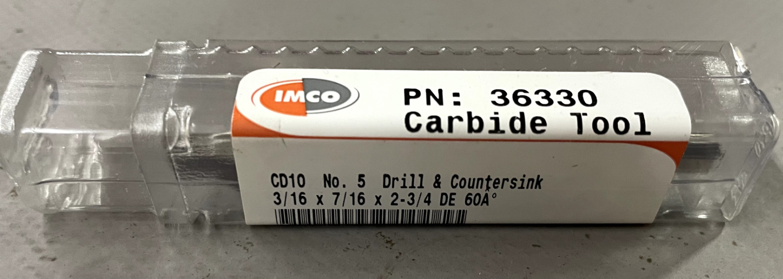 Imco 36330 CD10 No.5 Drill and Countersink 3/16 x 7/16 x 2-3/4 DE 60º