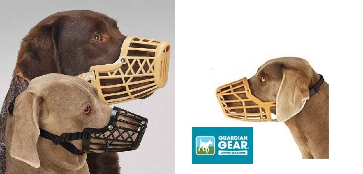 Guardian Gear LARGE DOG BASKET MUZZLE Quick Fit/Release Adjustable Train Safety
