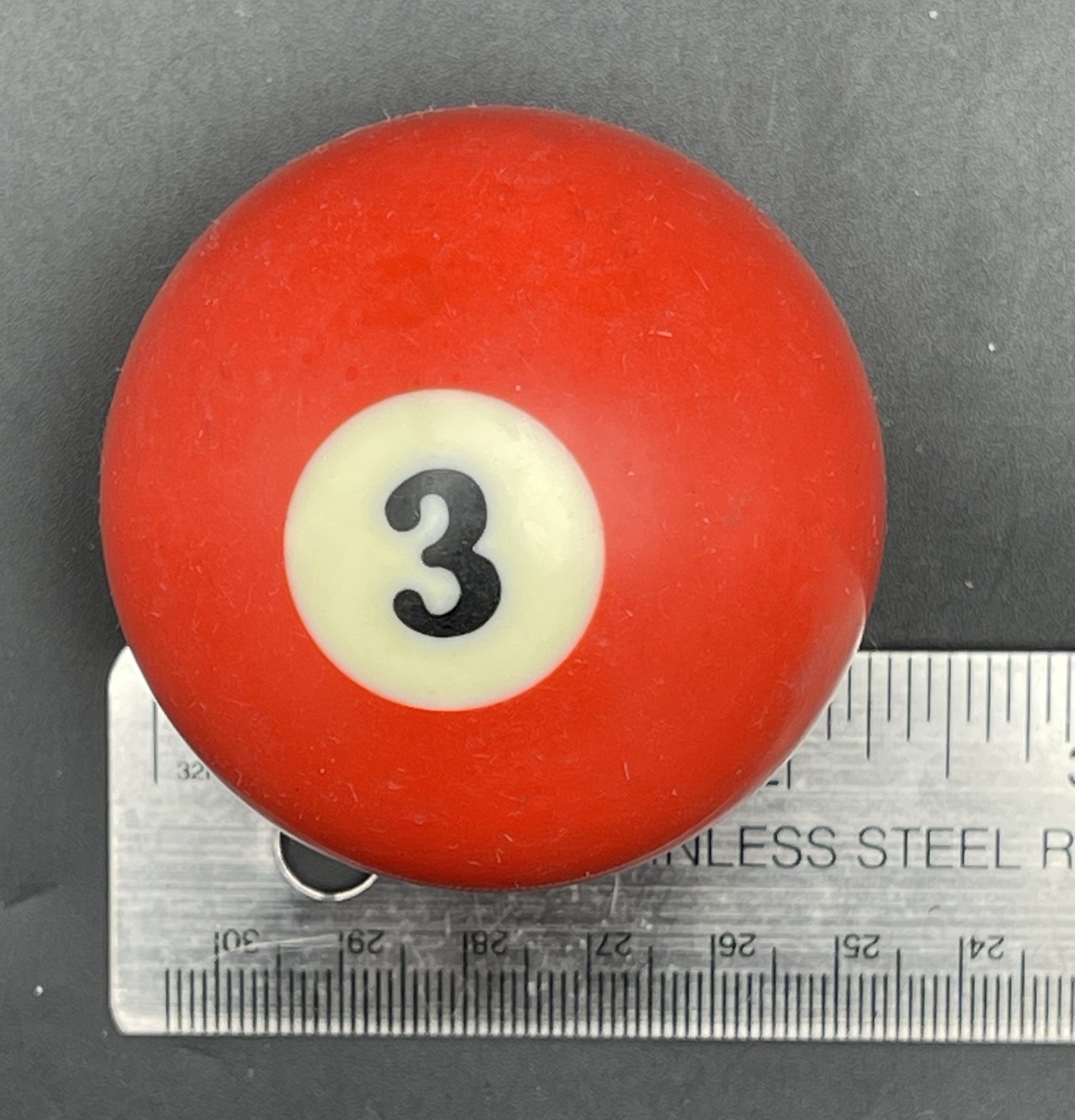 Vintage 2 1/4" Billiard Ball Pool Ball Replacement Ball Solid #3 Red