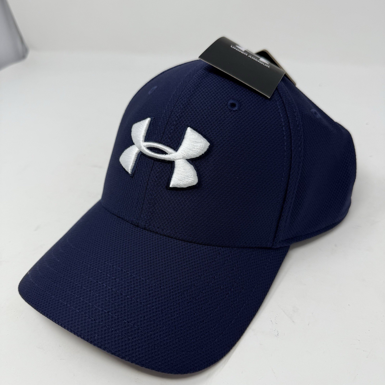 Under Armour Hat Mens M/L Navy Blitzing 3.0 Low Stretch Performance Golf Active