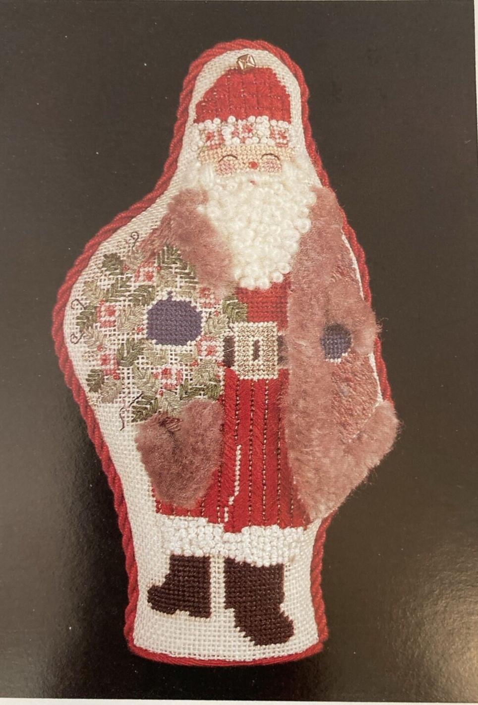Vtg Rare Kris Kringle Needlepoint 1993 pattern by Cheryl Schaeffer