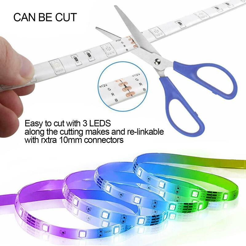 5-15M Led Strip Lights Color Changing String Light + Remote Adhesive Backing