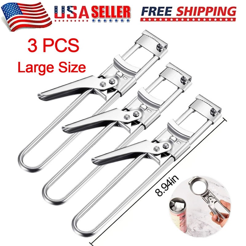 Adjustable Multifunctional Stainless Steel Can Opener Jar Lid Gripper Kitchen
