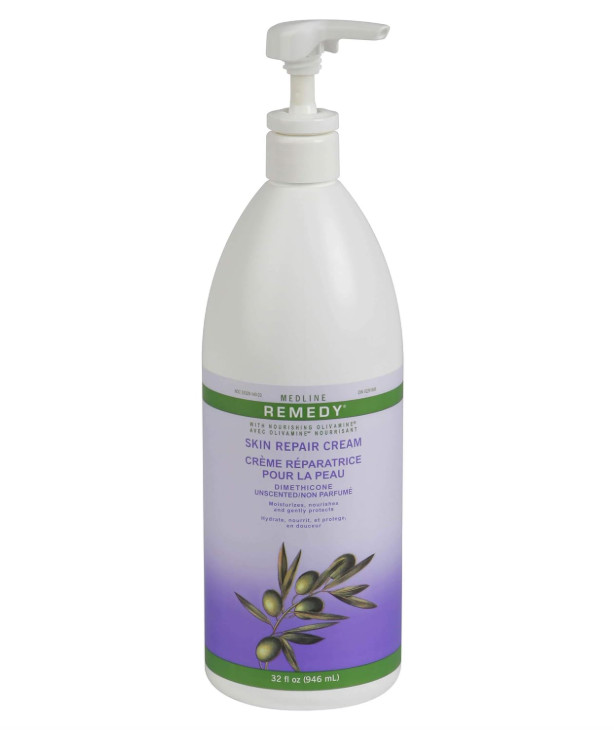 Medline Remedy Skin Repair Cream with Olivamine, 32 Oz , Lightly Scented