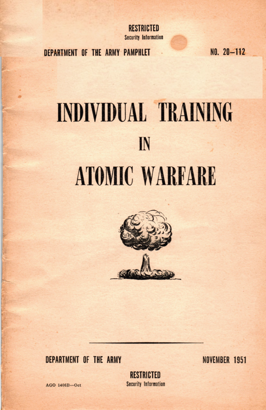 36 Page 1951 DA PAM 20-112 INDIVIDUAL TRAINING IN ATOMIC WARFARE on Data CD
