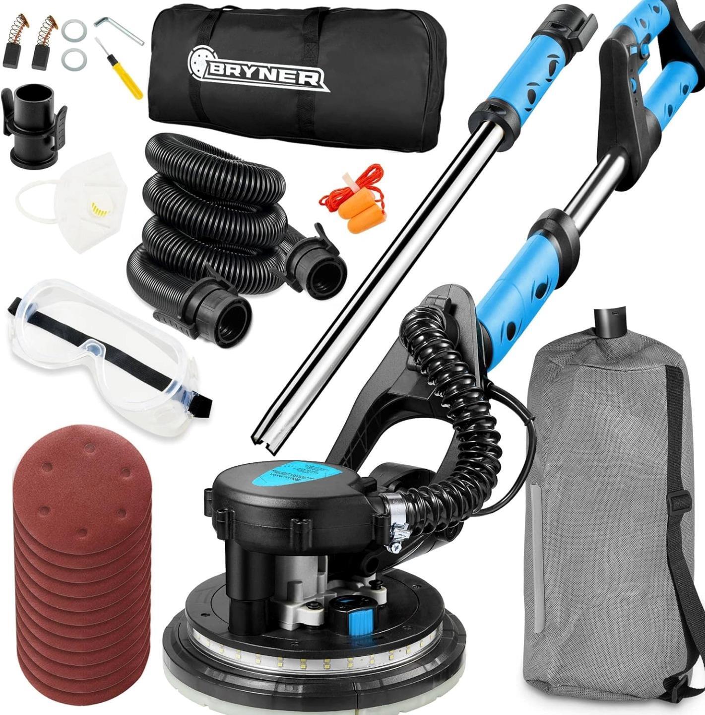 Electric Drywall Sander w Vacuum 7Speed 900-1800RPM Dust Collection Kitvance NEW