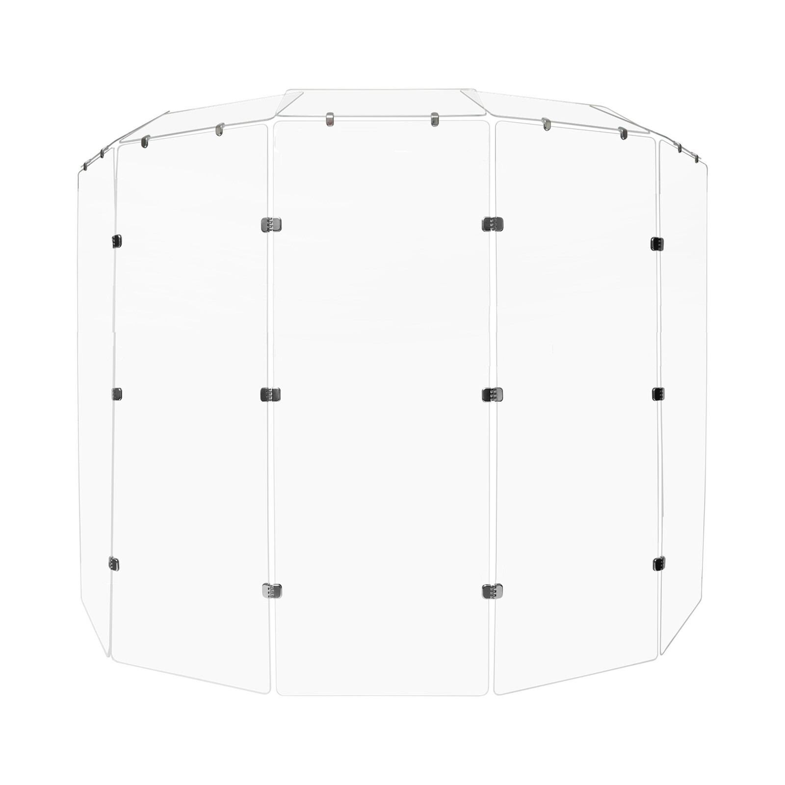 Drum Shield - 2 ft x 5.5 ft Drum Screen 5 Panels w/ Chrome Hinges and Deflectors