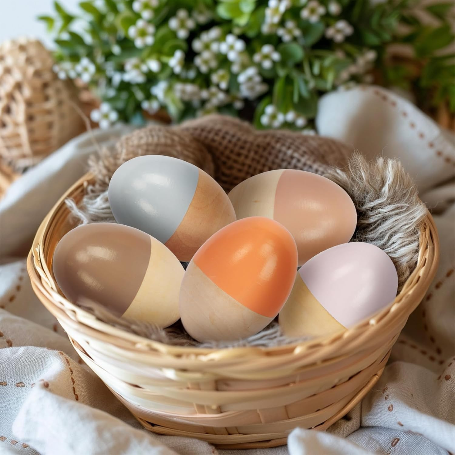 5 Pcs Wooden Baby Egg Shakers Hand Musical Maracas Percussion Instruments for To