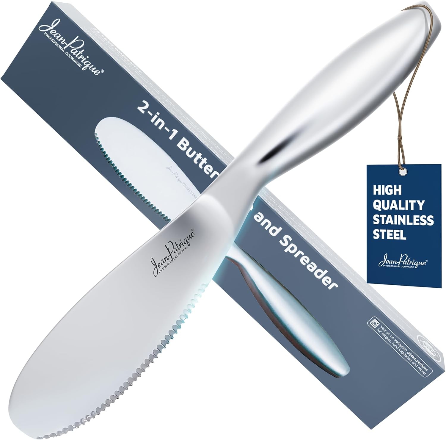 Jean-Patrique Butter Knife and Spreader | A butter knife and spreader with one s