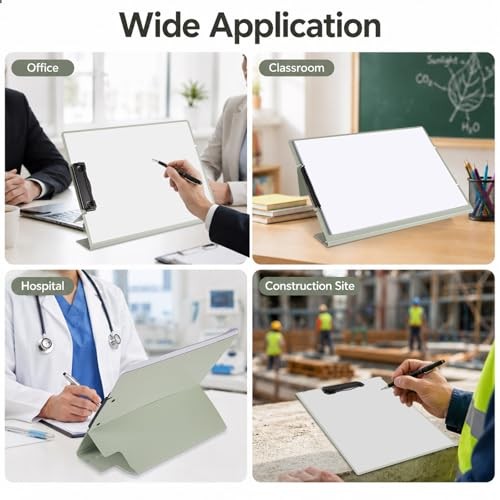 Free Standing Clipboard Foldable and Desktop Document Stand with Light Green