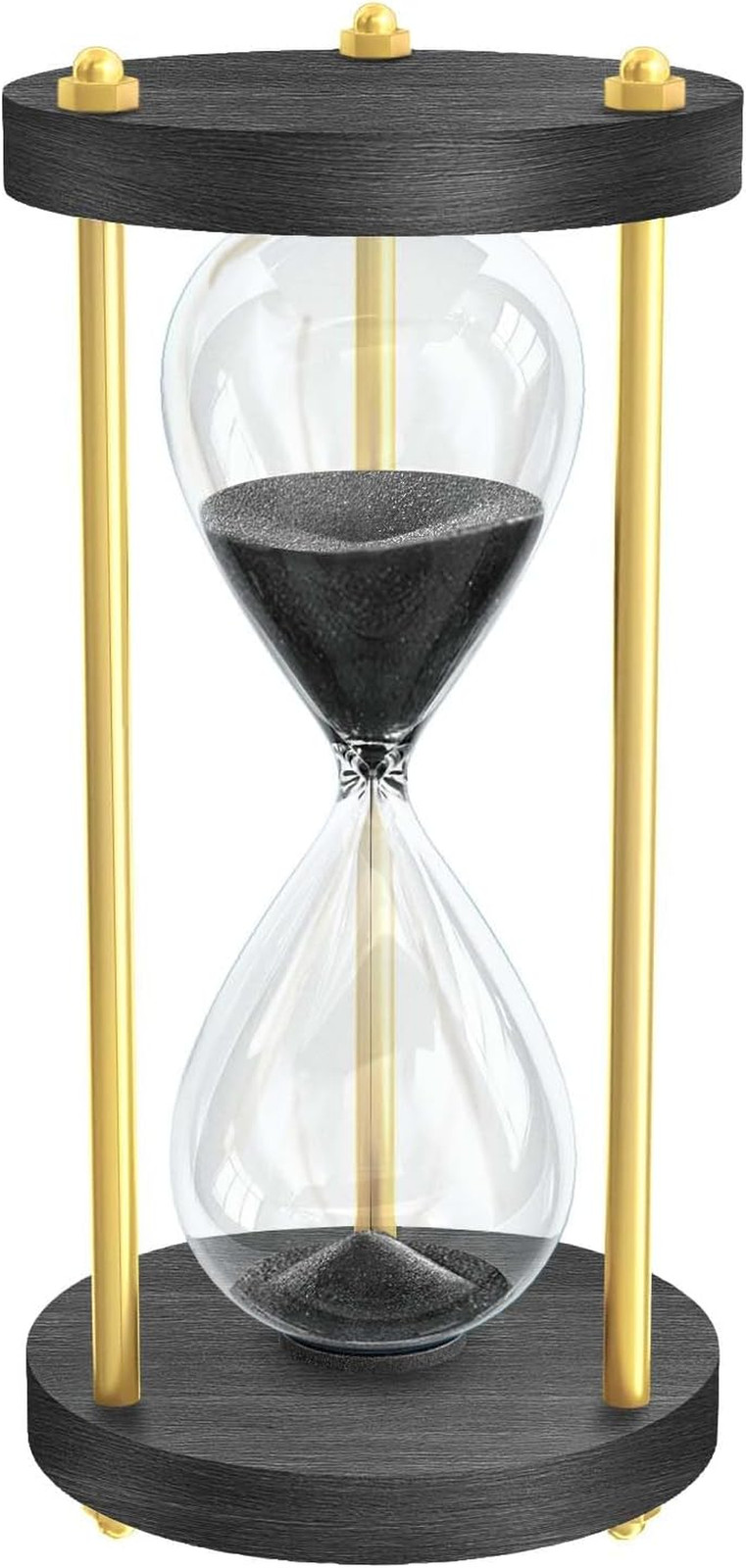 Hour Glass 30 Minute Hourglass Sand Timer, Wooden Black Half Hour Glass
