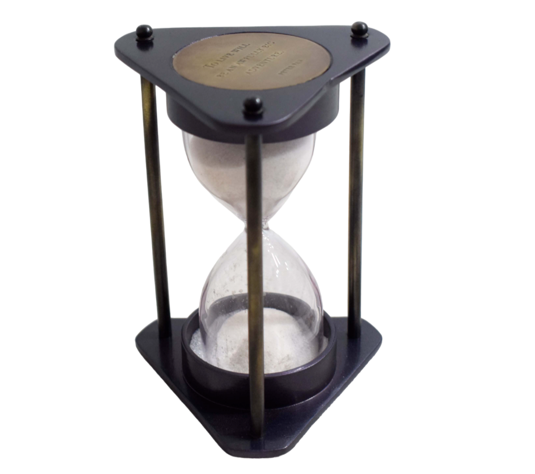 Modern Minimalism Classic Function: Triangle Sand Timer w/ Gleaming White Sand