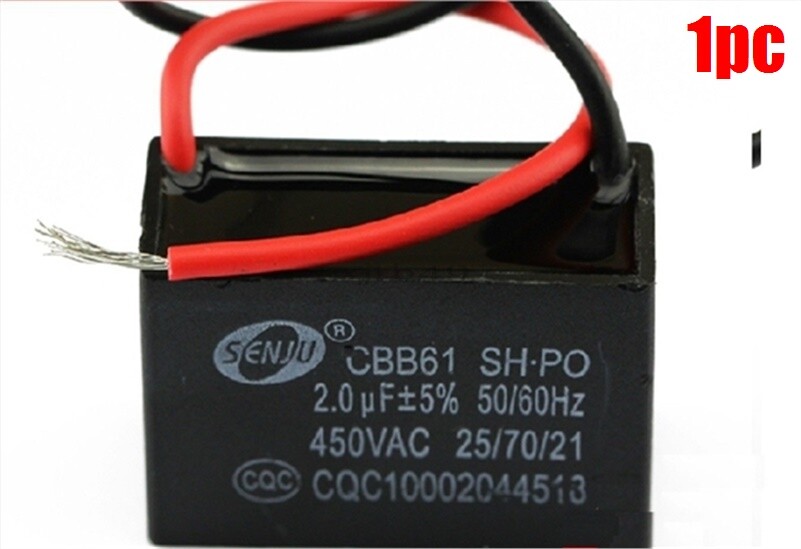 CBB61 AC450V 2Uf Air Conditioner Electric Fan Run Start Capacitor New Ic os