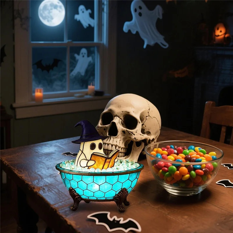 LED Ghost Bath Lamp Cute Night Light Ghost Bubble Bath Light for Living Room