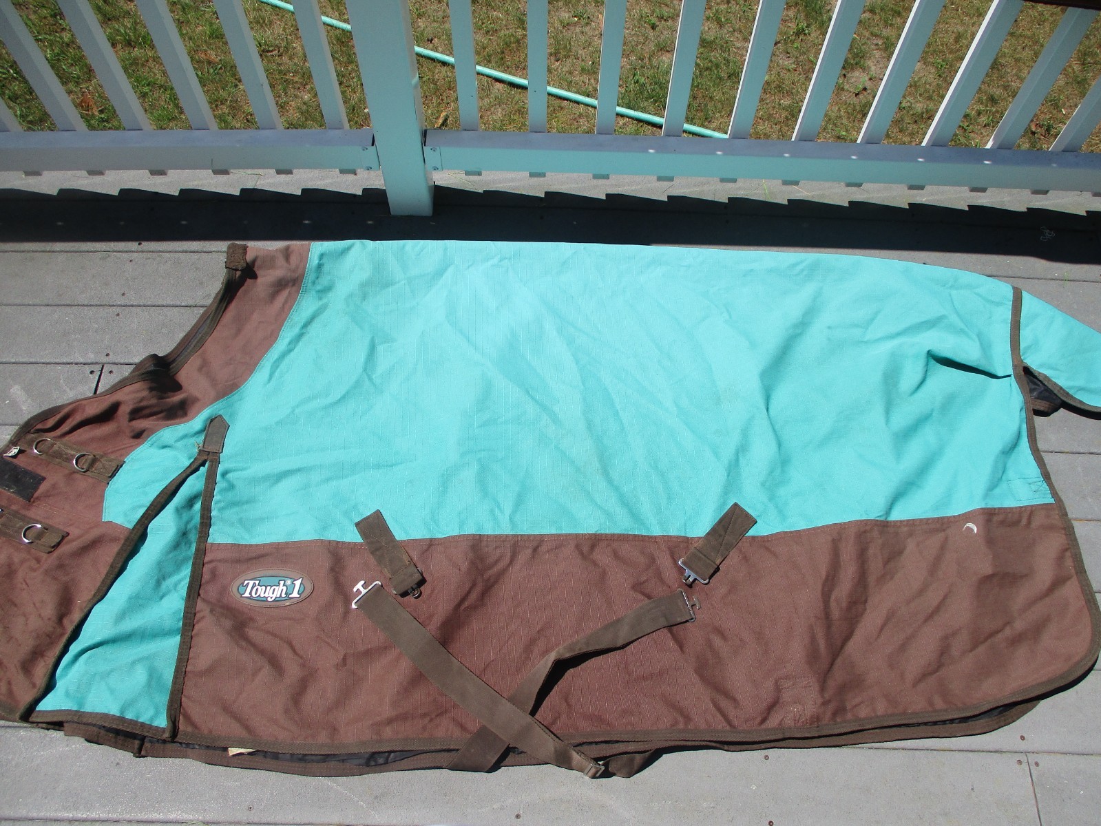 78'' tough 1 turquoise & brown turnout sheet water Proof  lined, 1200D