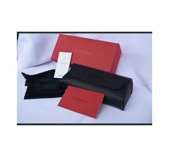 Valentino Garavani Leather Sunglass Eyeglass Case with Cleaning Cloth, new