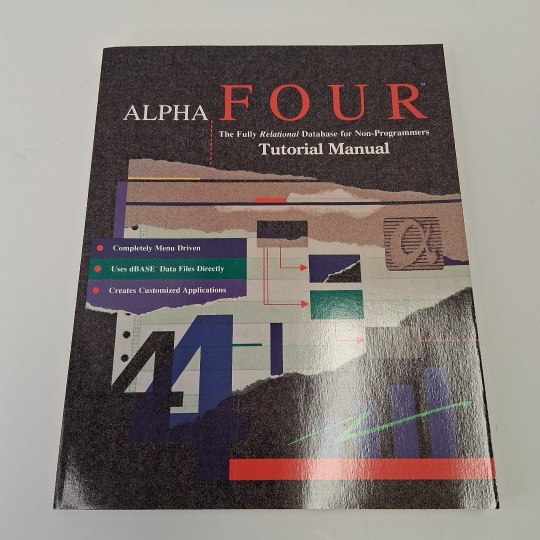 Alpha Four Fully Relational Database Non-Programmers Manuals Diskette Incomplete