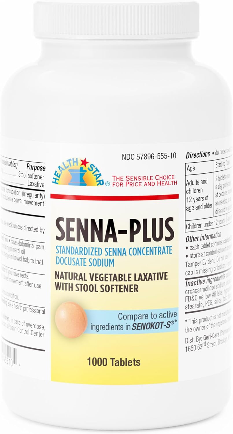 Senna Laxative Tablets 1000 Count