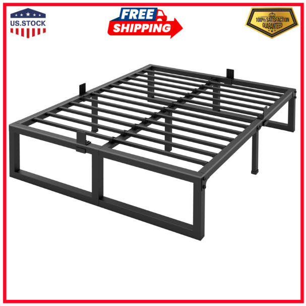 14 Inch Queen Bed Frame 3500 Lbs Heavy Duty Metal Platform Steel Slats