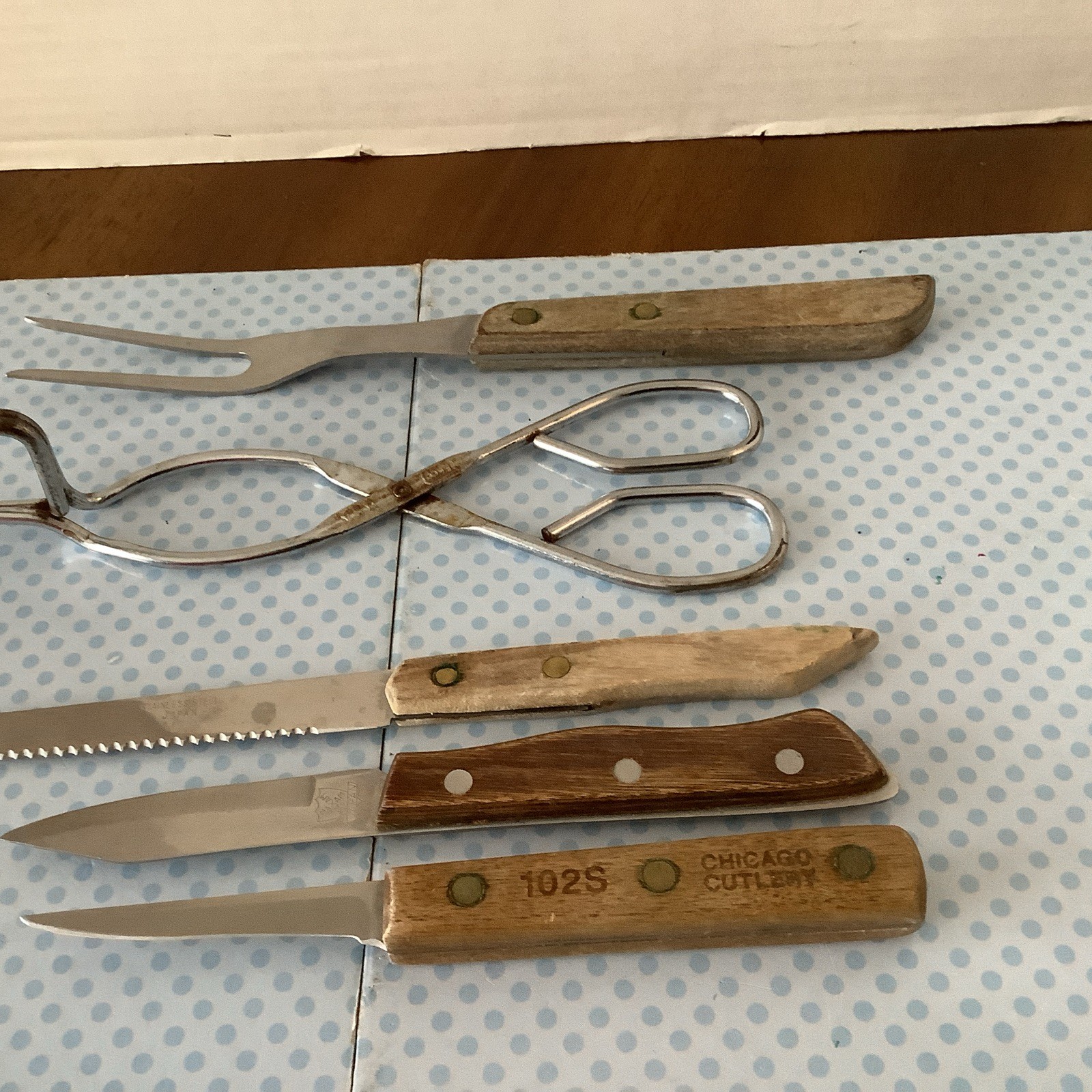 vintage kitchen knife lot used- Maxam, Chicago Cutlery