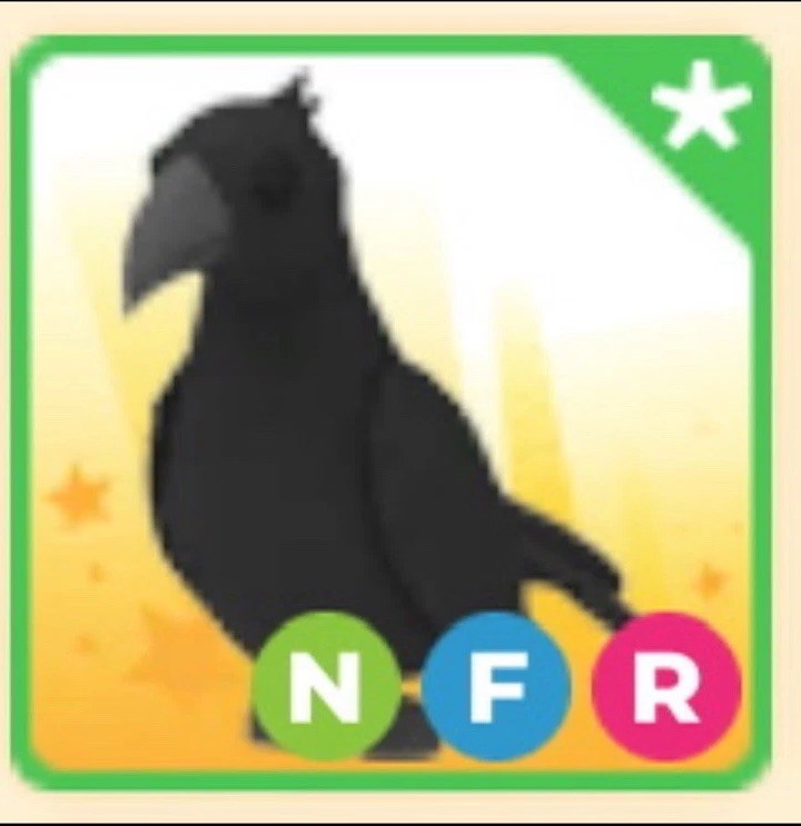 Adopt Me! Neon Crow NFR Virtual In-Game Pet Game Item/Asset Generation Neon