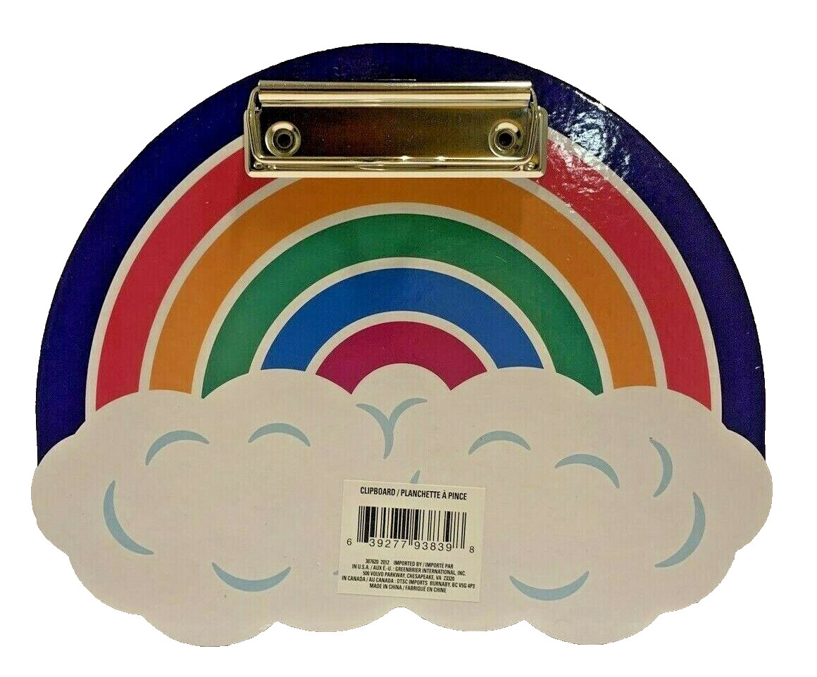 Rainbow Clipboard Small 3 Hole Punch 4 Pk Markers