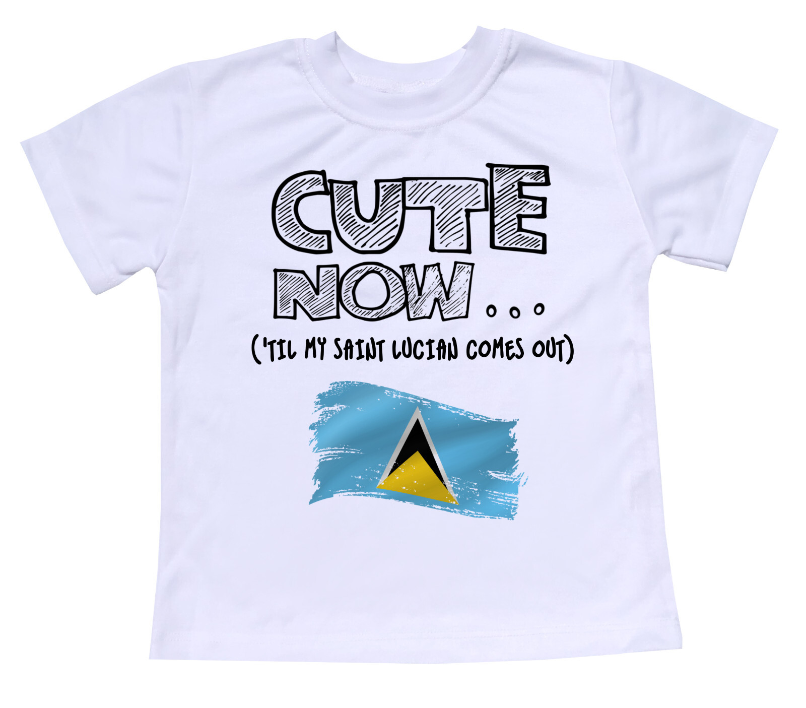 Cute Now... 'Til My Saint Lucian Comes Out Toddler Kids St Lucia Flag T-shirt