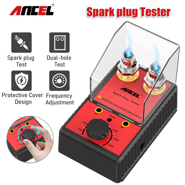 12V Gasoline Car Ignition Analyzer Dual Hole Spark Plug Tester  Diagnostic Tool