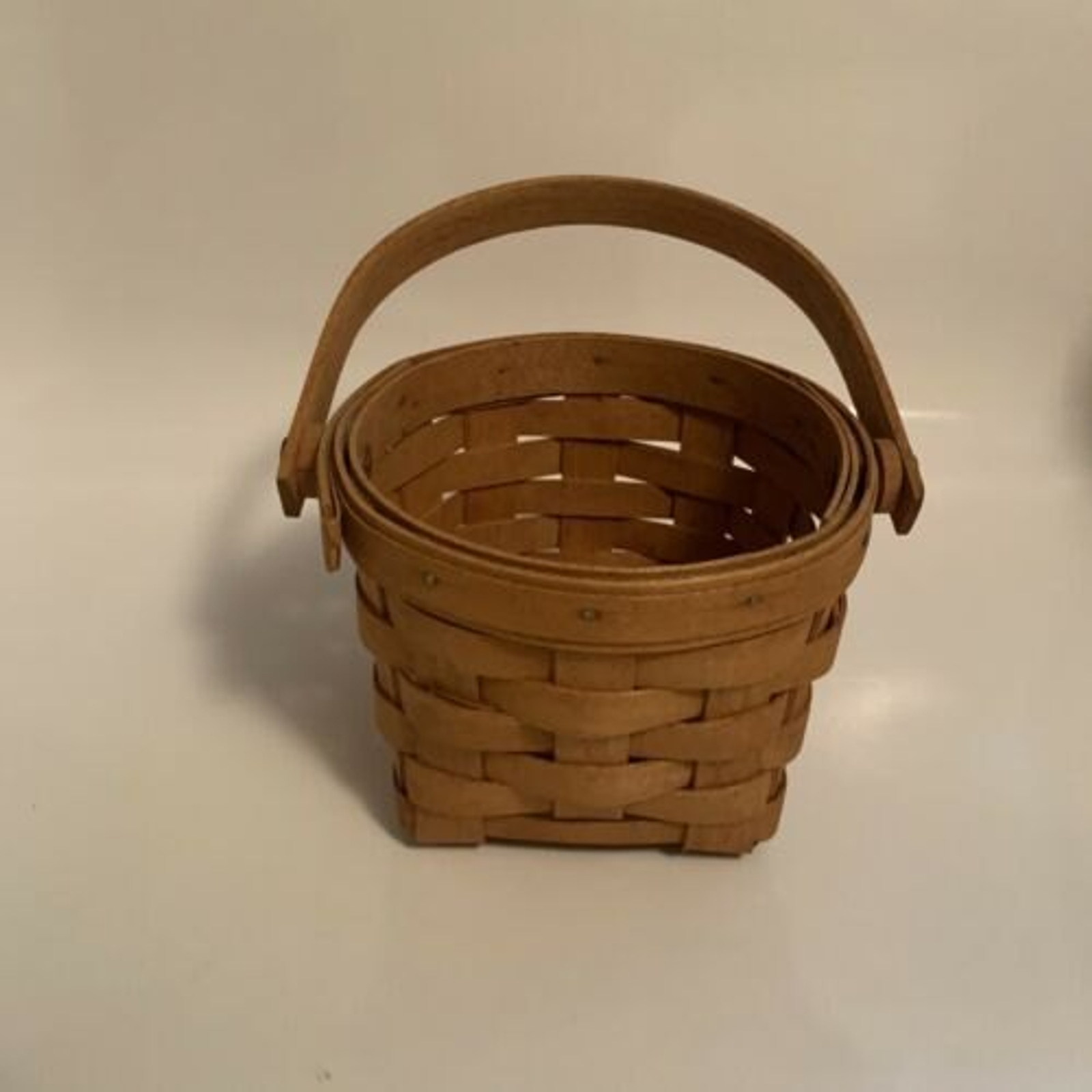 Longaberger Small Swing Handle Handwoven Basket Emerald Vine Liner & Protector